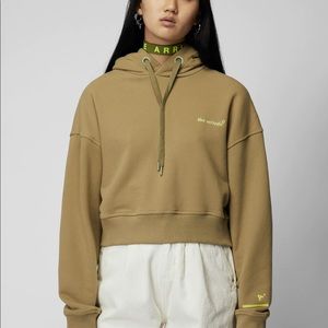 NWT The Arrivals Cropped Hoodie in Light Army (Large)